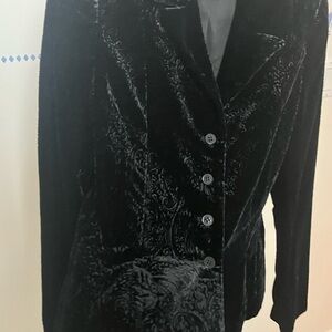Elegant Black Burnt Velvet Paisley Women's Jacket